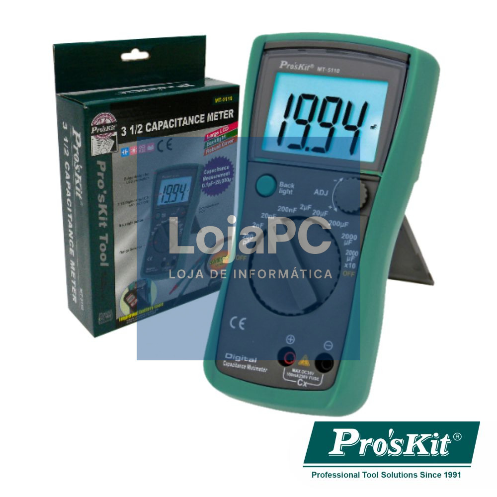 CAPACÍMETRO DIGITAL 3 ½ DÍGITOS RETROILUMINADO PROSKIT