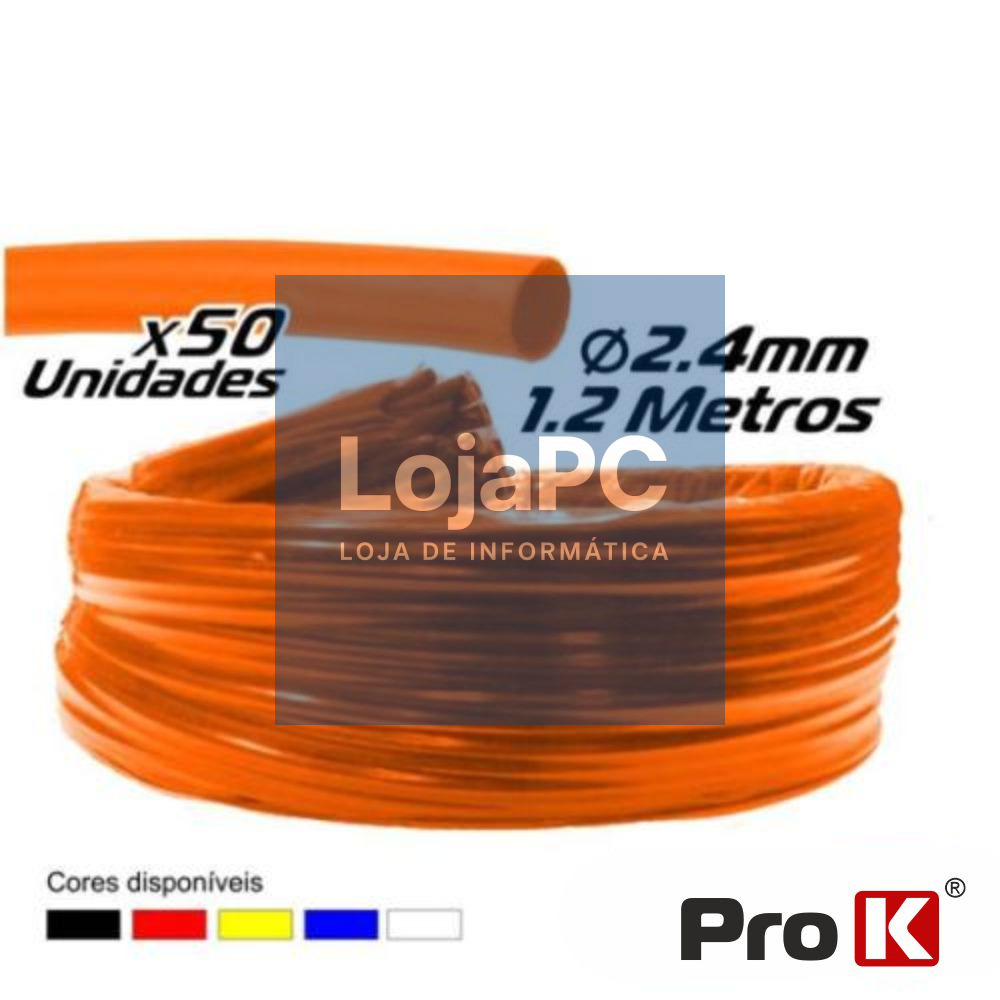 TUBO MANGA TERMORETRÁCTIL 2.4MM 1.2M 50X VERMELHO PROK