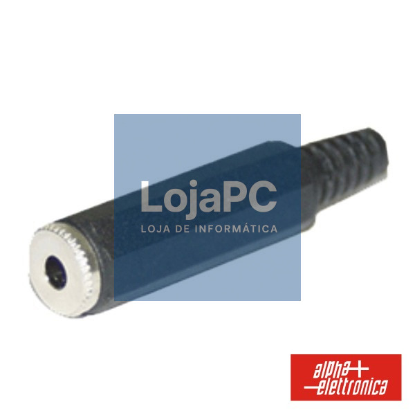 FICHA JACK FÊMEA 3.5MM MONO C/ PROTEÇÃO DE CABO