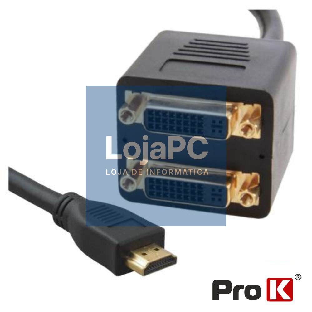 ADAPTADOR 1 ENTRADA  HDMI /  2 SAÍDAS DVI-I  PROK