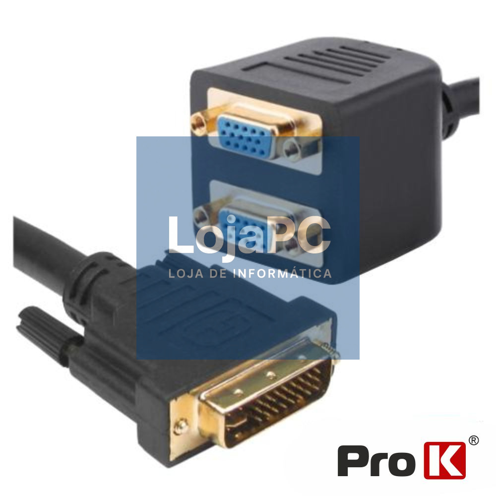 ADAPTADOR 1 ENTRADA  DVI-I /  2 SAÍDAS VGA  PROK