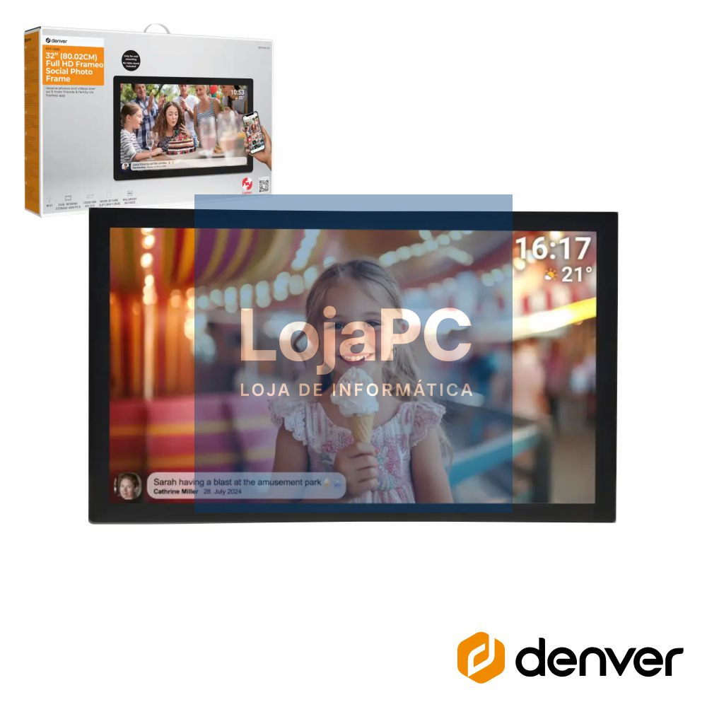 Moldura Digital FRAMEO 32" Preto DENVER