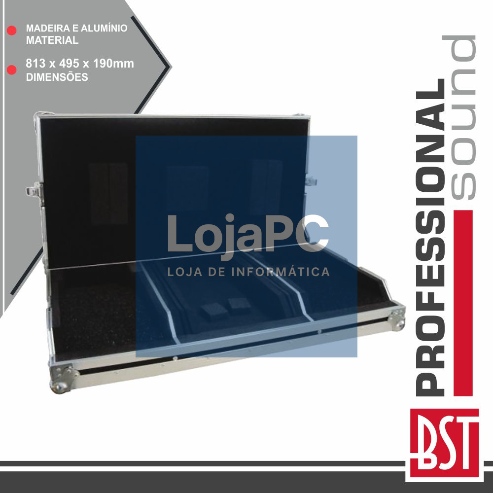 MALA TRANSPORTE DJ P/ 2 LEITORES 10" E CONTROLADOR 13" BST