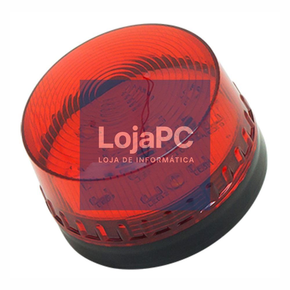 Sinalizador LED Intermitente Vermelho 12V Ø72.8x63mm