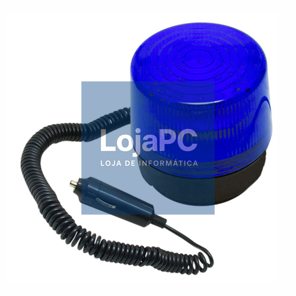 Sinalizador LED Intermitente Azul 12V Ficha Isqueiro