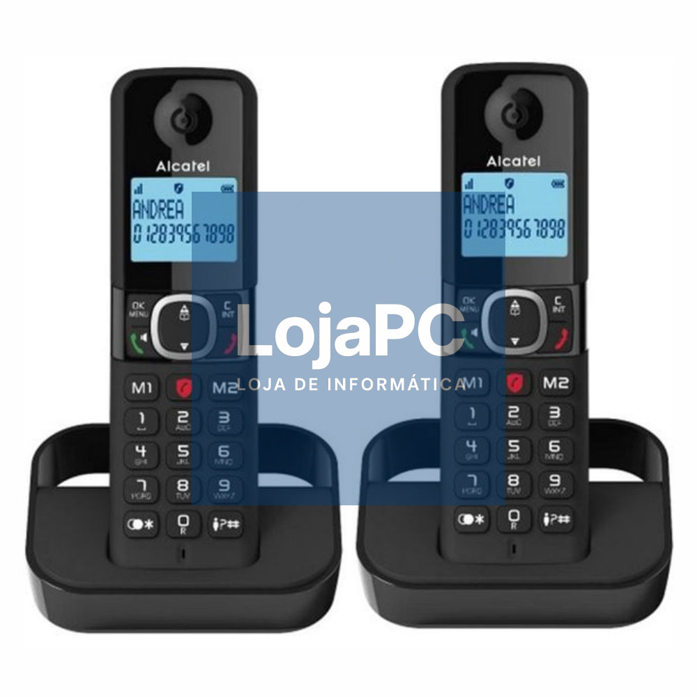 Conjunto 2 Telefones S/ Fios C/ Bloqueio de Chamadas Preto