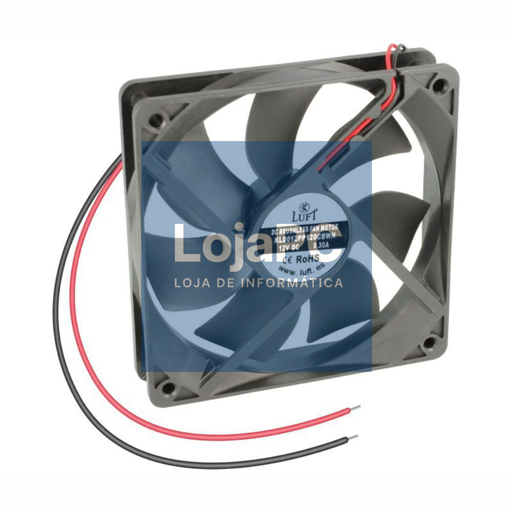 Ventoinha 12V 120x120x25mm 2 Fios KLD012PP120CBWH LUFT