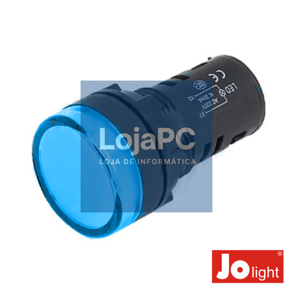 LUZ PILOTO REDONDO DE PAINEL 19.5MM 12V AZUL JOLIGHT