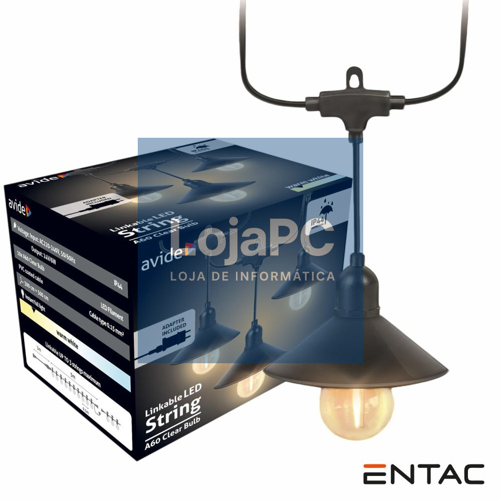 Corrente de Iluminação C/ 10 Lâmpadas 3000K 3+5m ENTAC