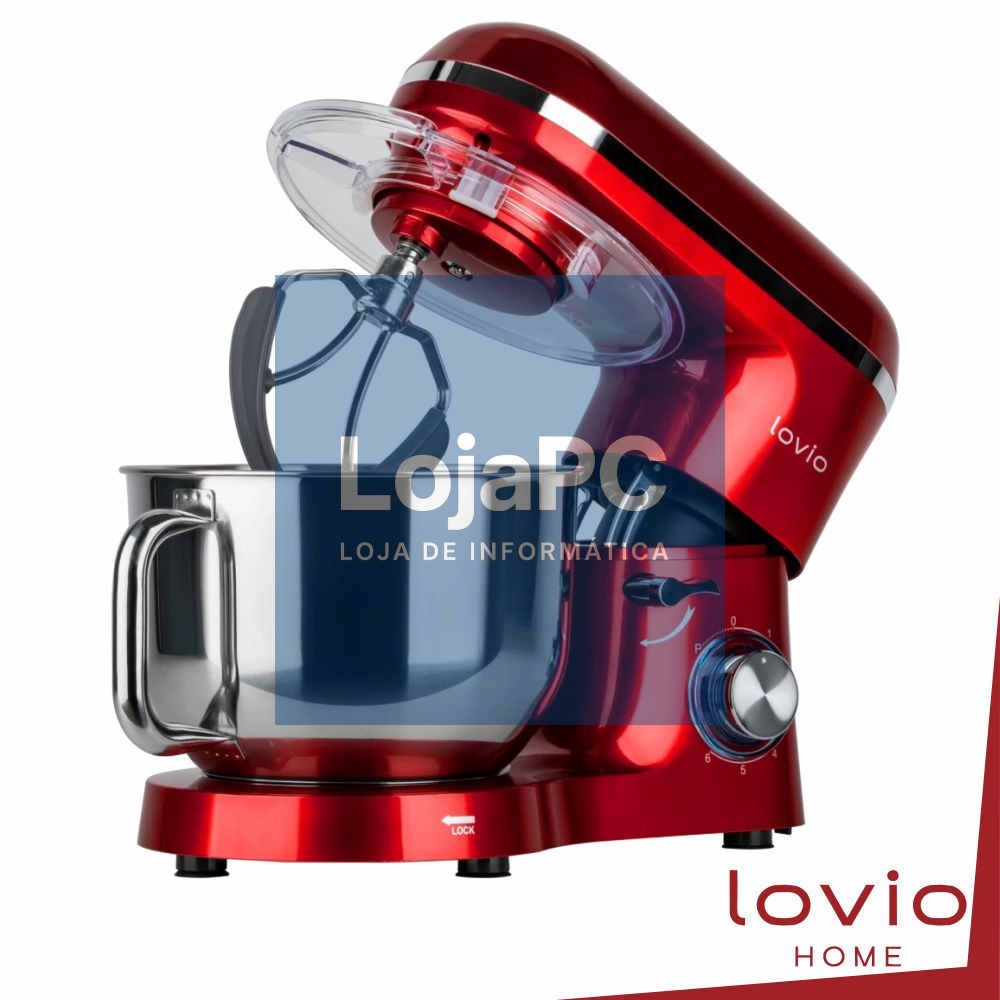 Robô de Cozinha 1900W C/ Taça Inox 6.2L Vermelho LOVIO