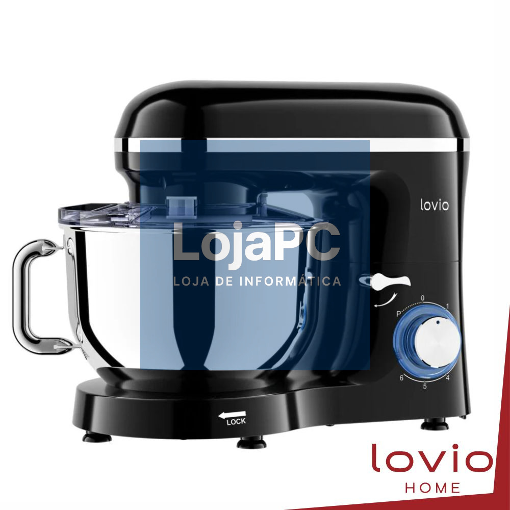 Robô de Cozinha 1900W C/ Taça Inox 6.2L Preto LOVIO