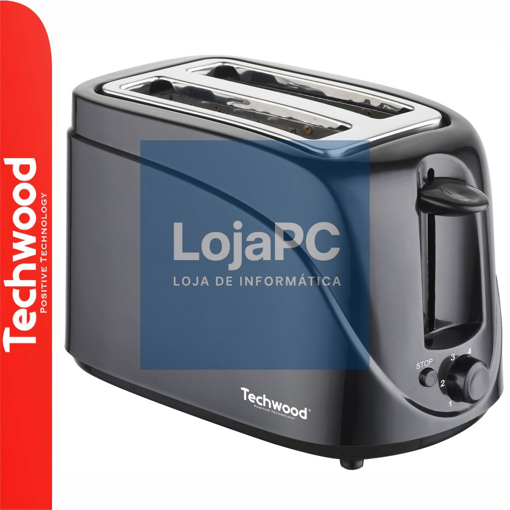 Torradeira 2 Ranhuras 700W Preta TECHWOOD