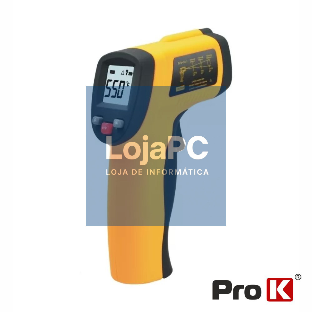 Termómetro IR Digital C/ Laser -50ºC a 550ºC Industrial PROK