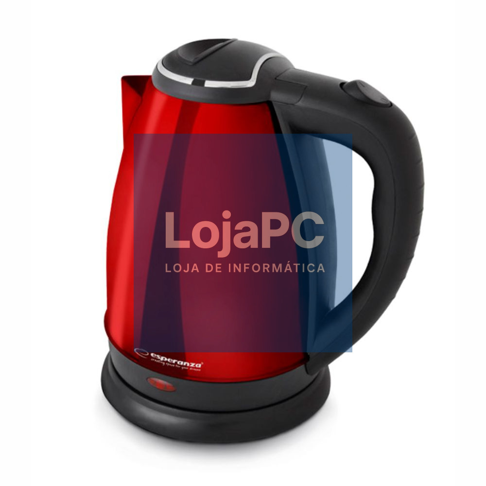 Fervedor De Água Elétrico Inox Polido Vermelho 1800W 1.8L