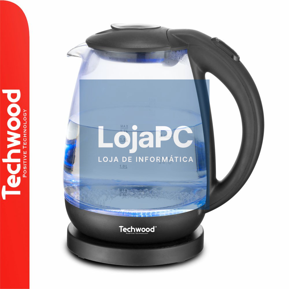 Fervedor de Água Elétrico Preto 2200W 1.7L TECHWOOD