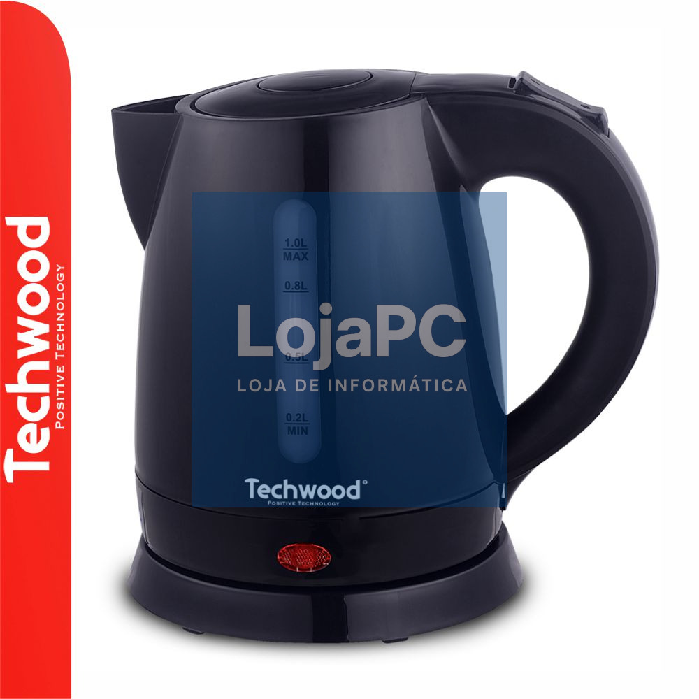 Fervedor de Água Elétrico Preto 1600W 1L TECHWOOD