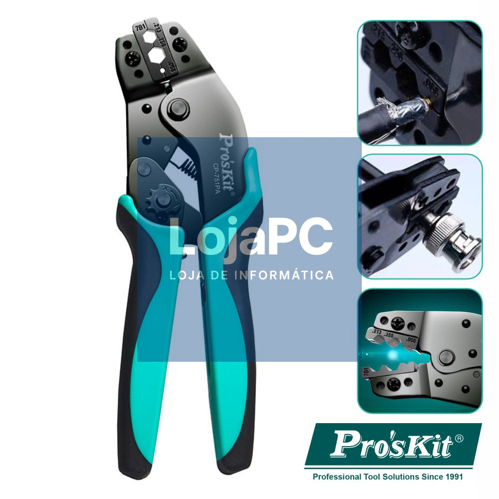 Alicate de Cravar Fichas Coaxiais BNC 190mm PROSKIT