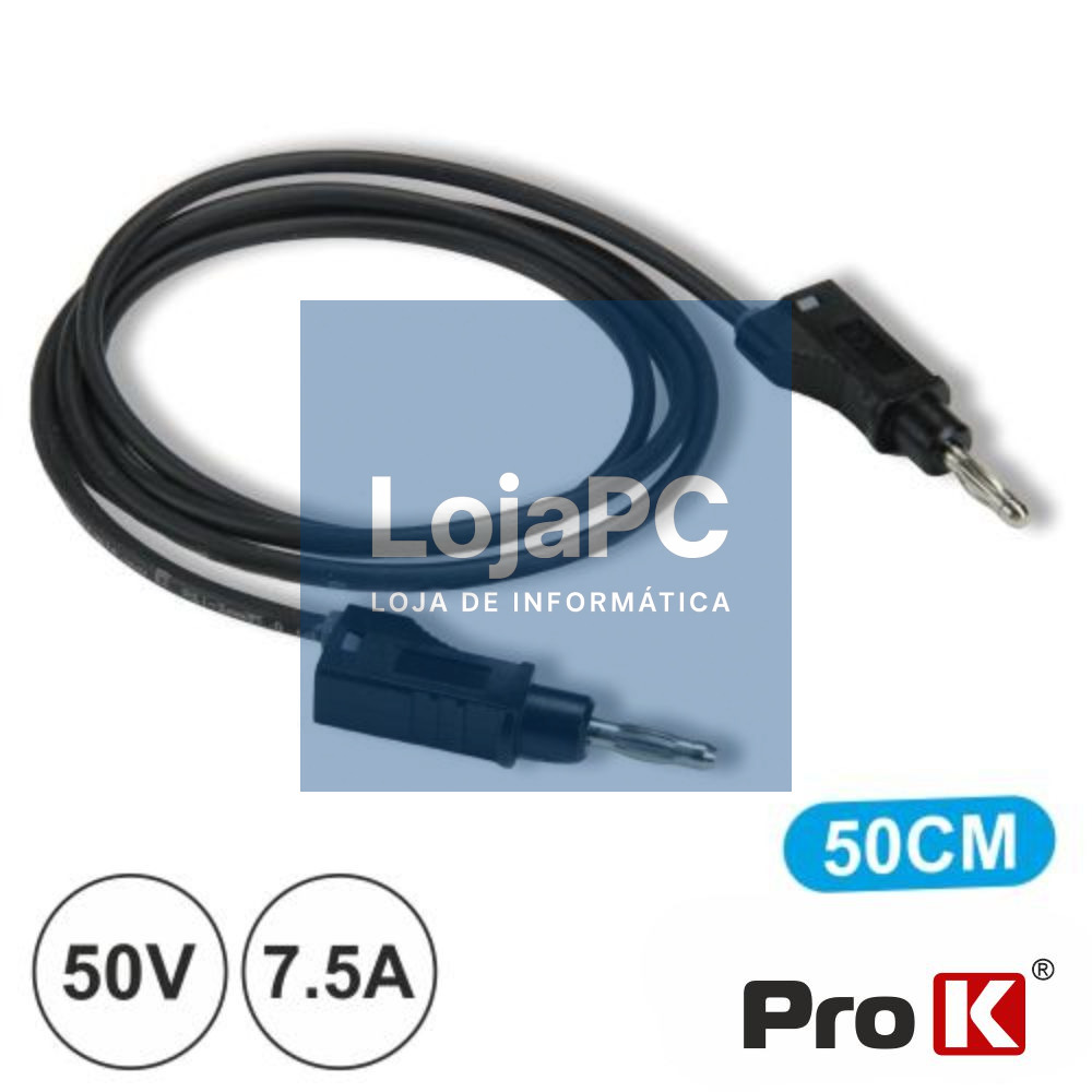 PONTA DE PROVA C/ FICHA BANANA 50CM PRETA PROK