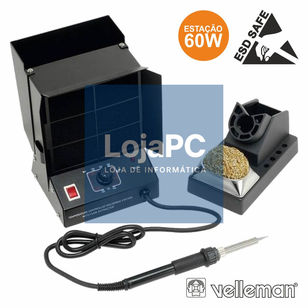 ESTAÇÃO DE SOLDAR 60W C/ EXTRATOR FUMO E SUPORTE VELLEMAN