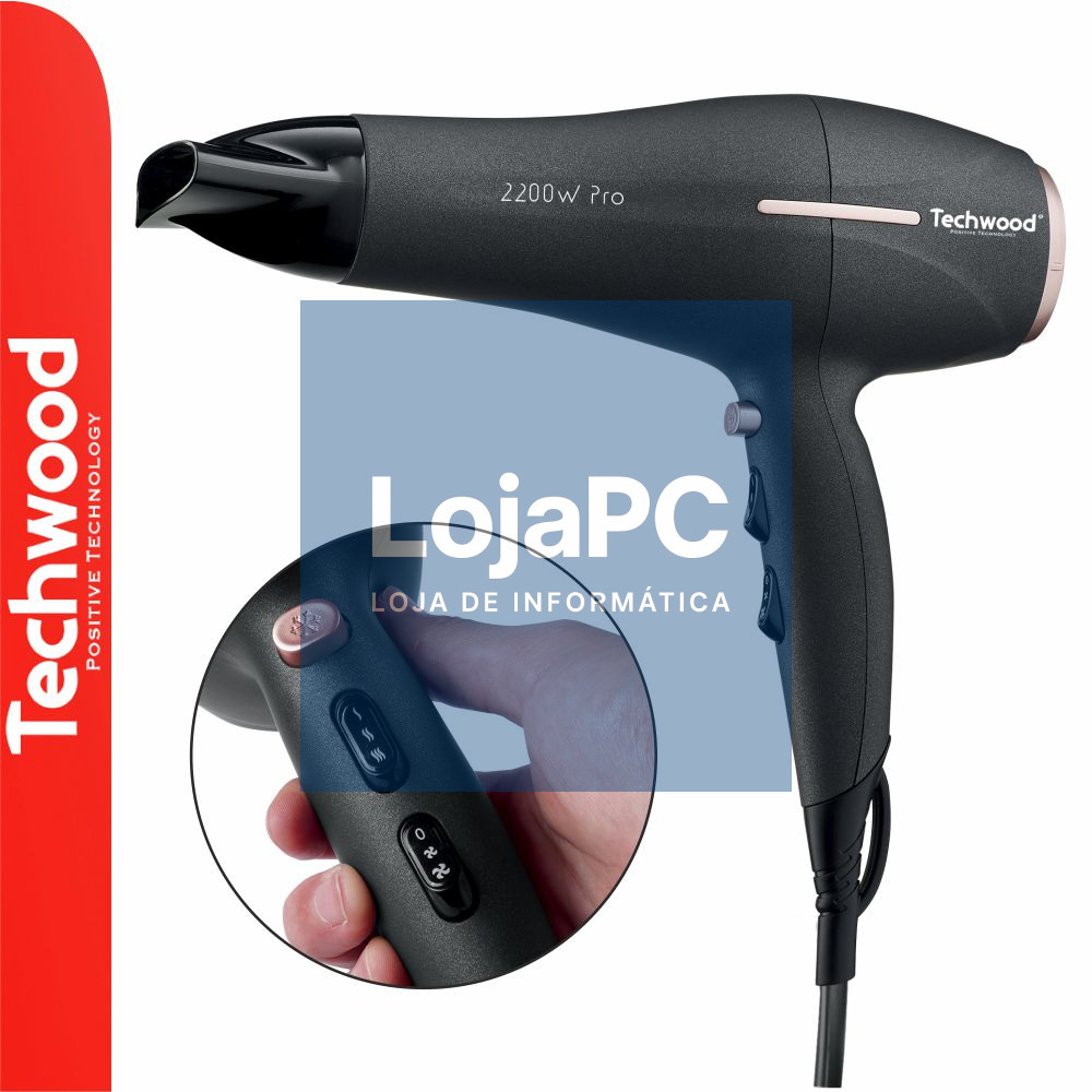 Secador De Cabelo 2200W Preto TECHWOOD