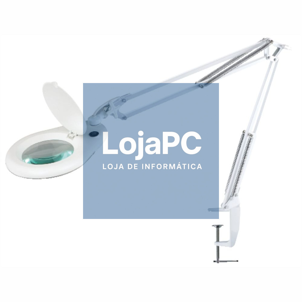 Candeeiro C/ Lupa Bancada 8 Dioptrias 22W Branco