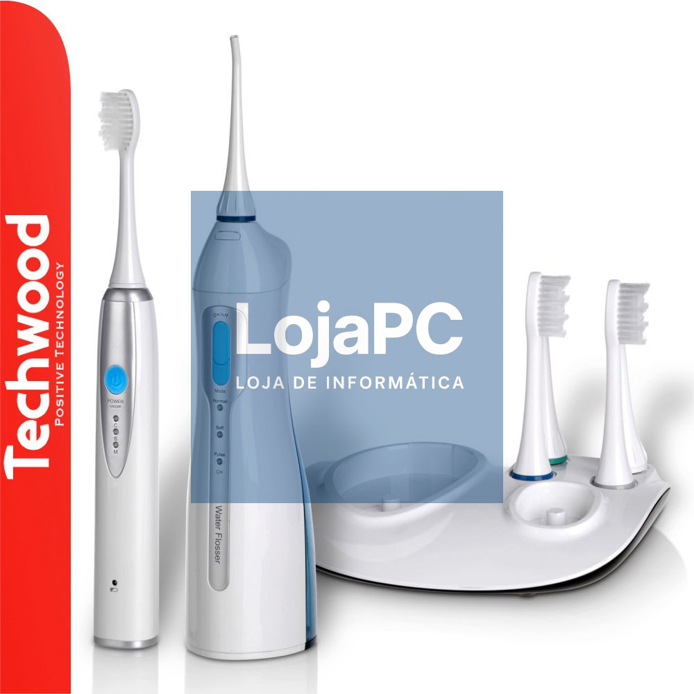 Escova de Dentes Elétrica E Irrigador Oral TECHWOOD