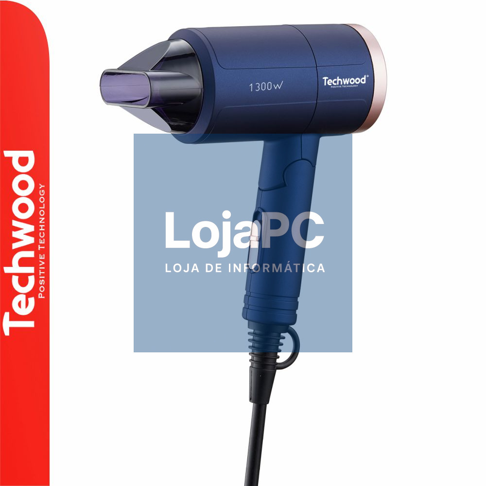 Secador de Cabelo 1300W Azul TECHWOOD