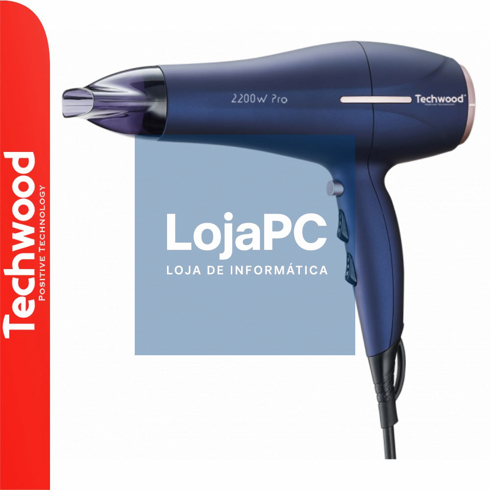 Secador de Cabelo 2200W Azul TECHWOOD