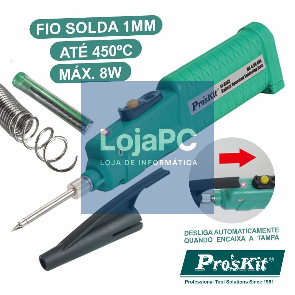 FERRO DE SOLDAR A PILHAS 8W 450ºC PROSKIT