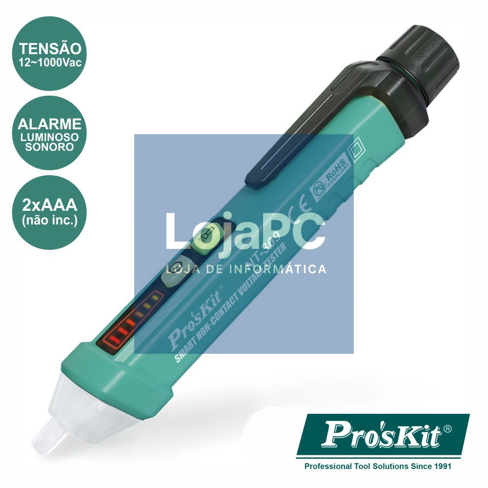 DETETOR TENSÃO S/ CONTATO C/ LANTERNA LED PROSKIT