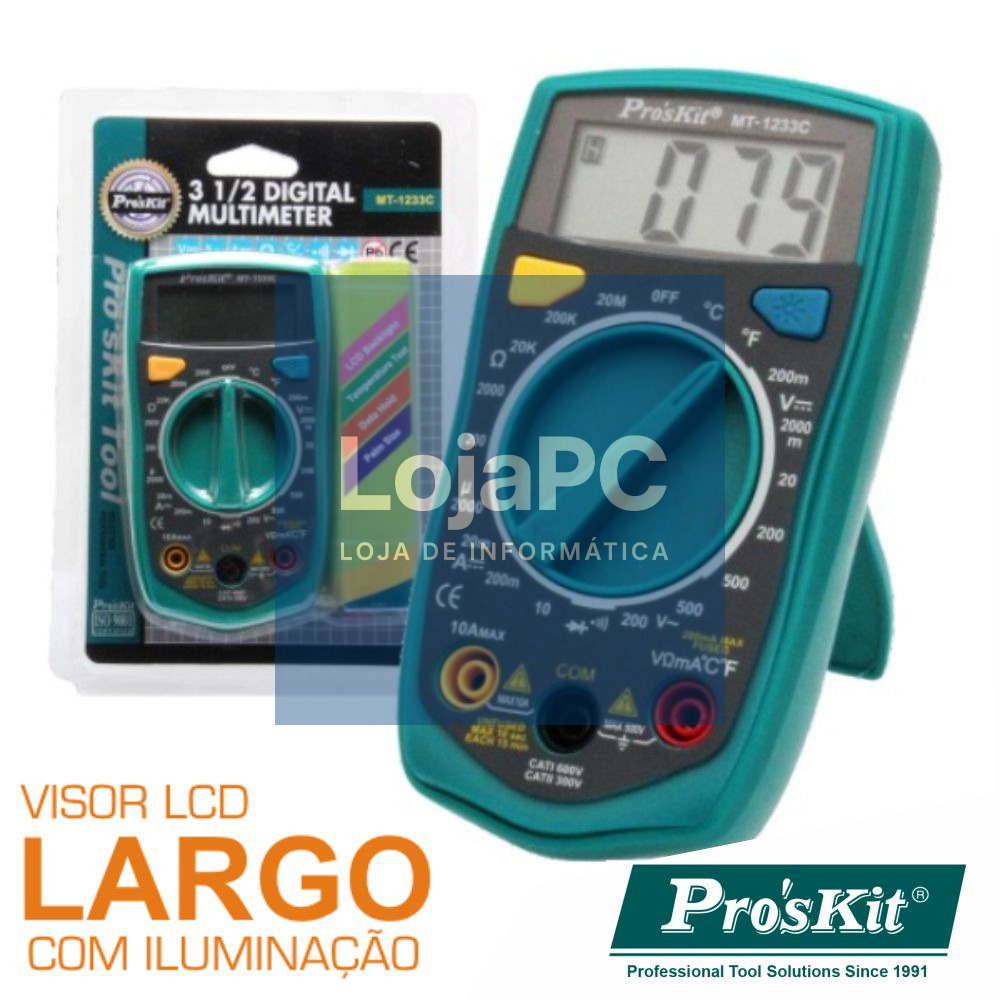 MULTÍMETRO DIGITAL 3½ DÍGITOS RETROILUMINADO PROSKIT