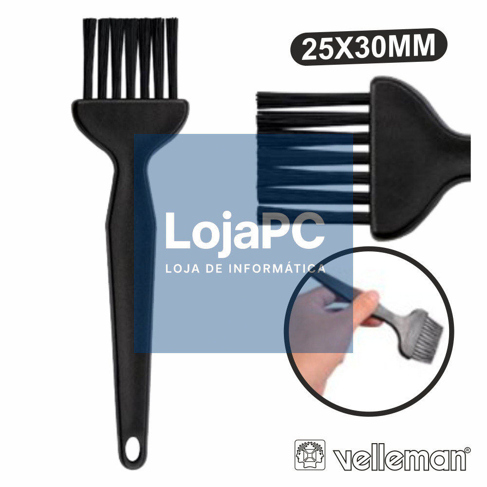 ESCOVA ANTI-ESTÁTICA EM TRINCHA FLAT 142MM VELLEMAN