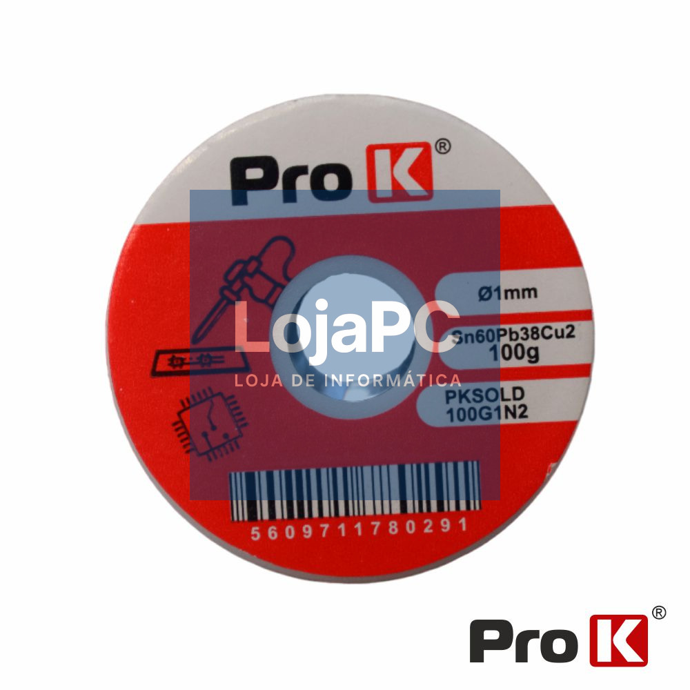 Solda 1mm Sn60Pb38Cu2 100g PROK