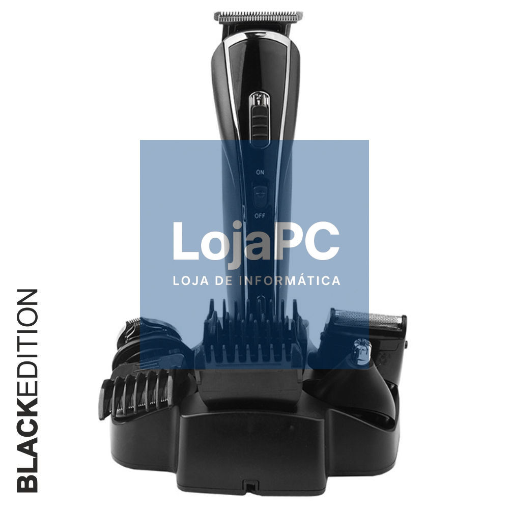 MÁQUINA CORTAR CABELO C/ 5 PENTES E ACESSÓRIOS