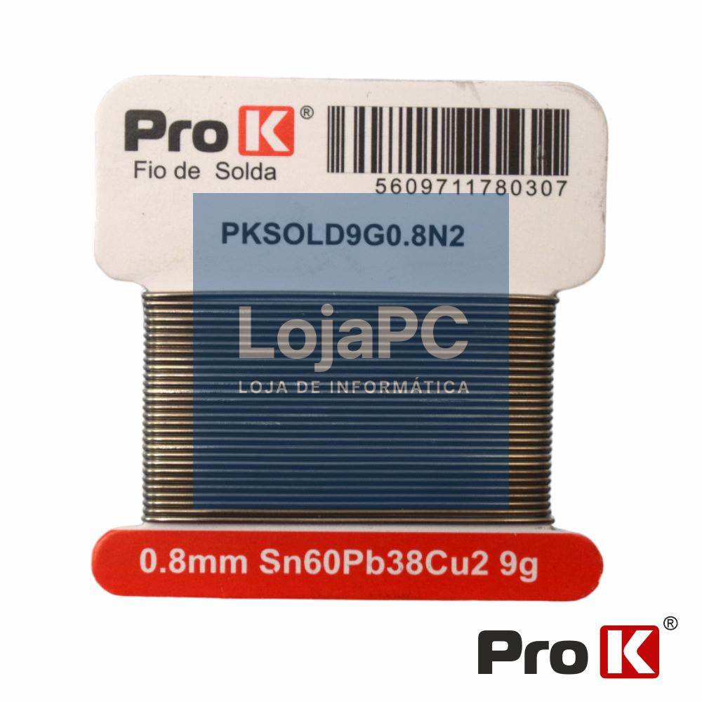 Solda 0.8mm Sn60Pb38Cu2 9g PROK