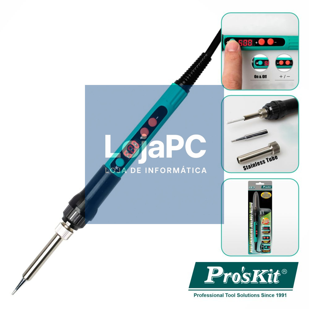 Ferro De Soldar C/ Display Regulável 60W 200/500ºC PROSKIT