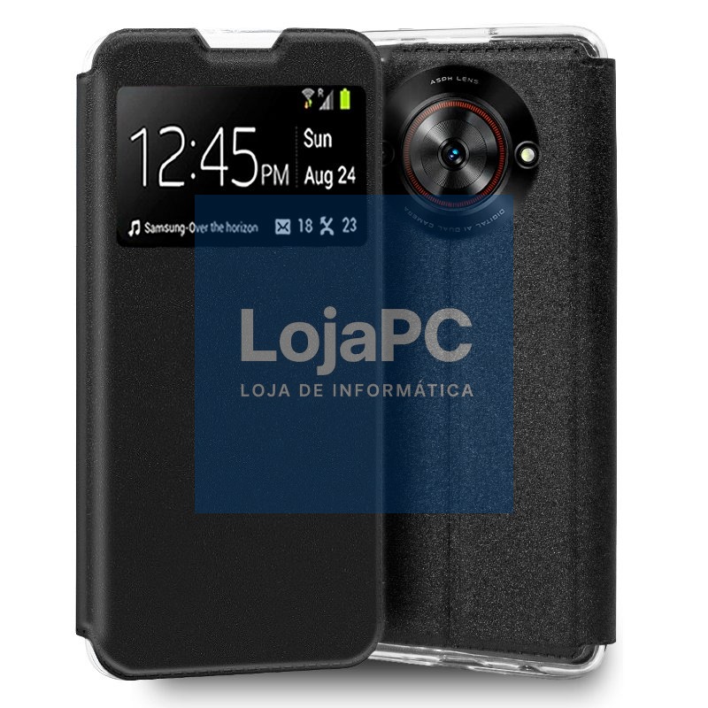 COOL Flip Cover for ZTE Blade A75 5G Smooth Black