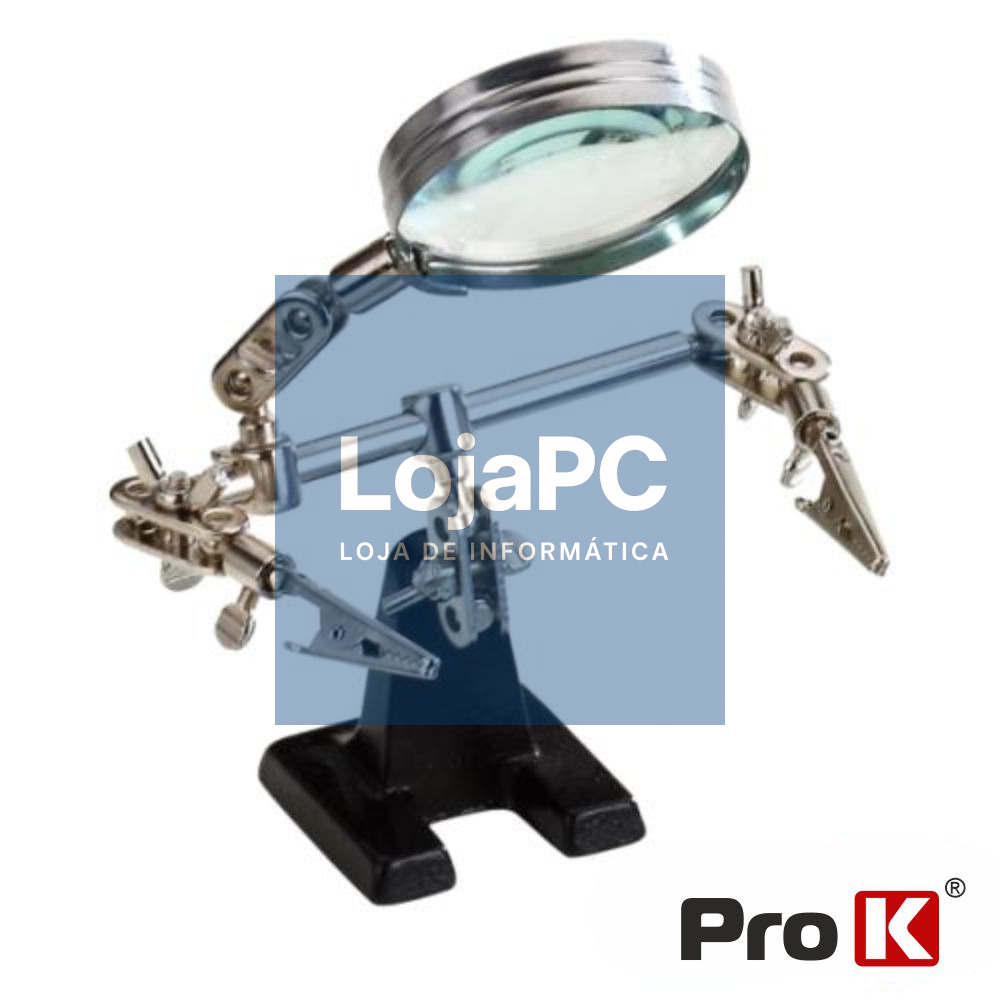 SUPORTE ARTICULADO C/ LUPA E PINÇAS CROCODILO PROK