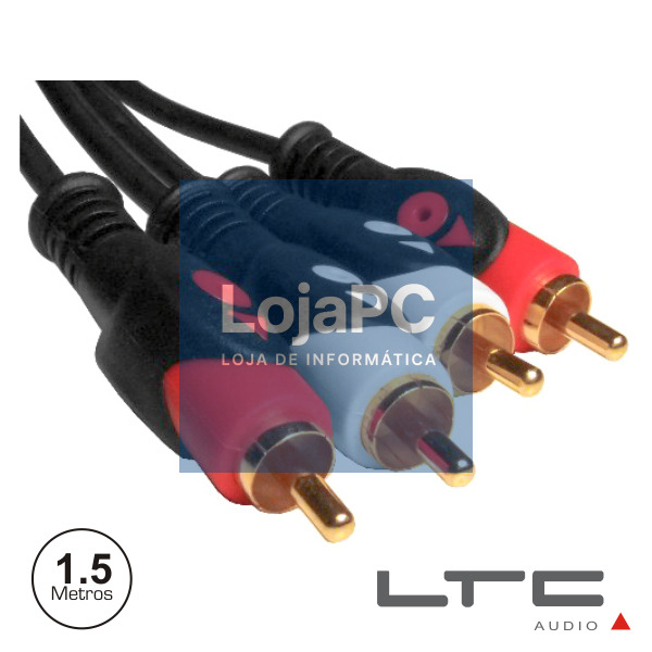 CABO 2-RCA MACHO / 2-RCA MACHO DOURADO 1.5M LTC