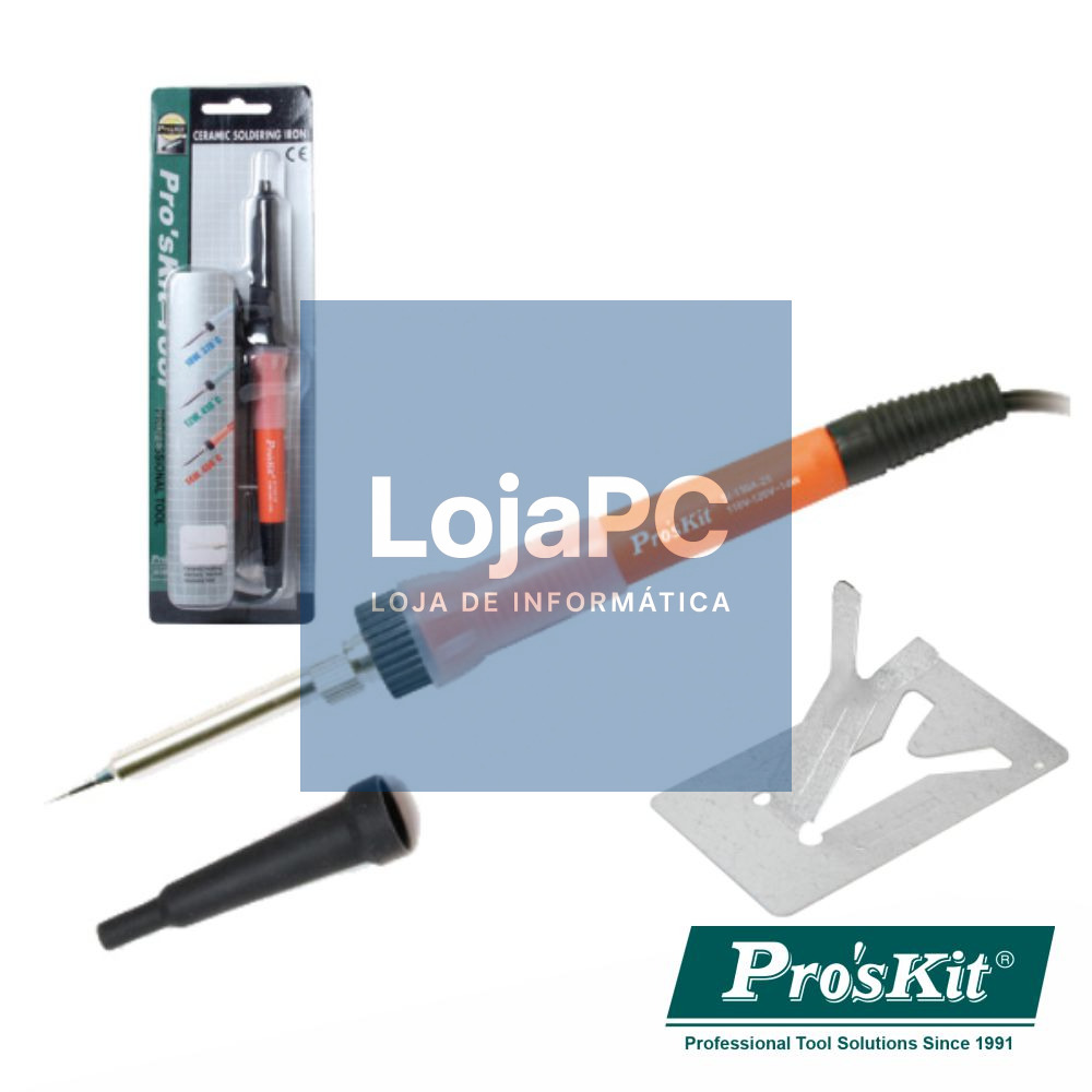 FERRO DE SOLDAR 14W=60W C/ RESISTÊNCIA EM CERÂMICA PROSKIT