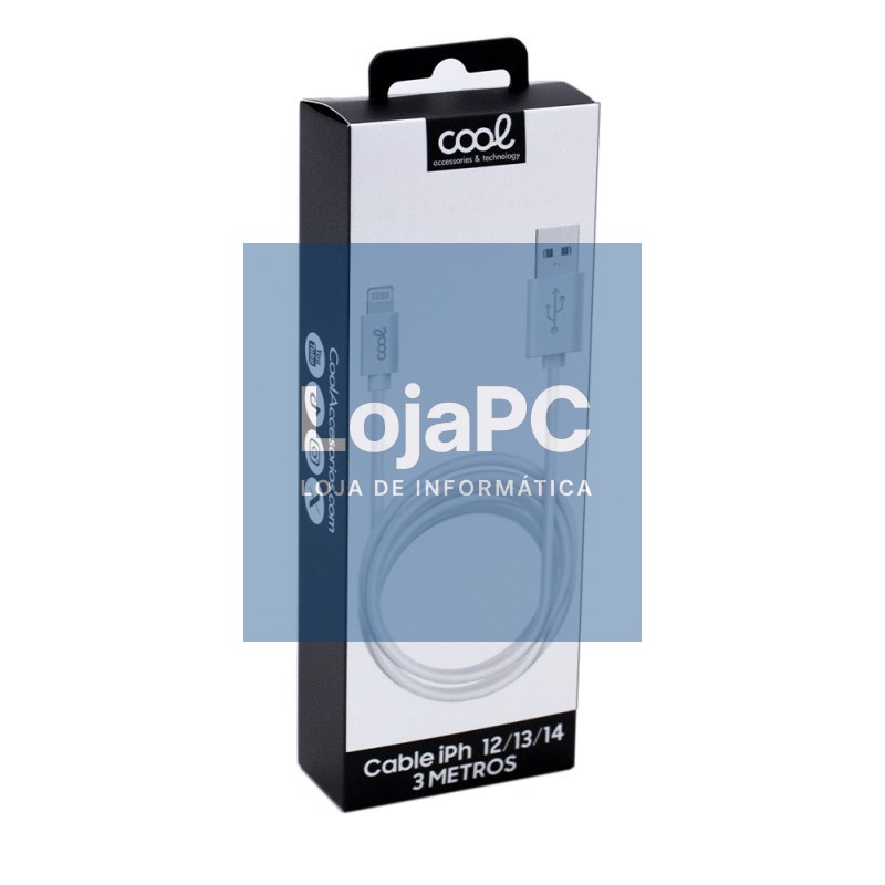 COOL Lightning Compatible USB Cable for iPhone / iPad (3 meters) White — imagem 2