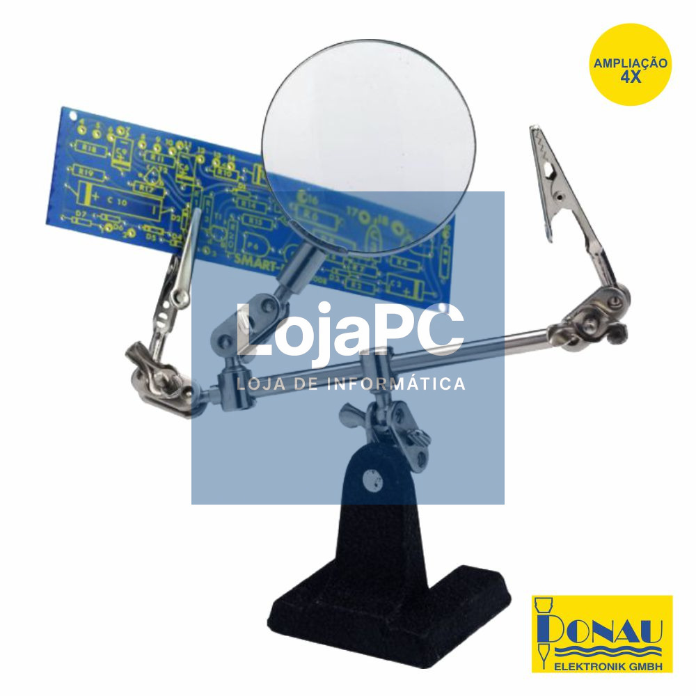 SUPORTE ARTICULADO C/ LUPA E PINÇAS CROCODILO DONAU