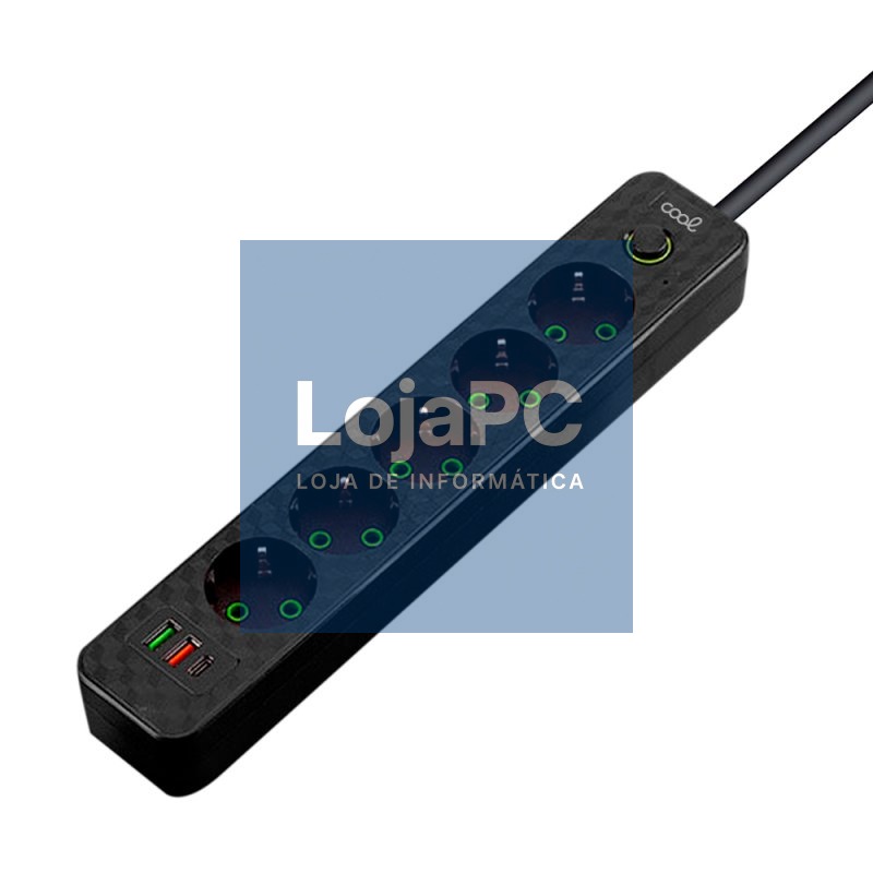 COOL Multi-Port Universal Charger (7-Port Power Strip) Black