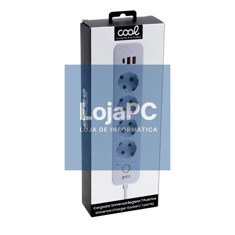 COOL Multi-Port Universal Charger (7-Port Power Strip) White — imagem 3