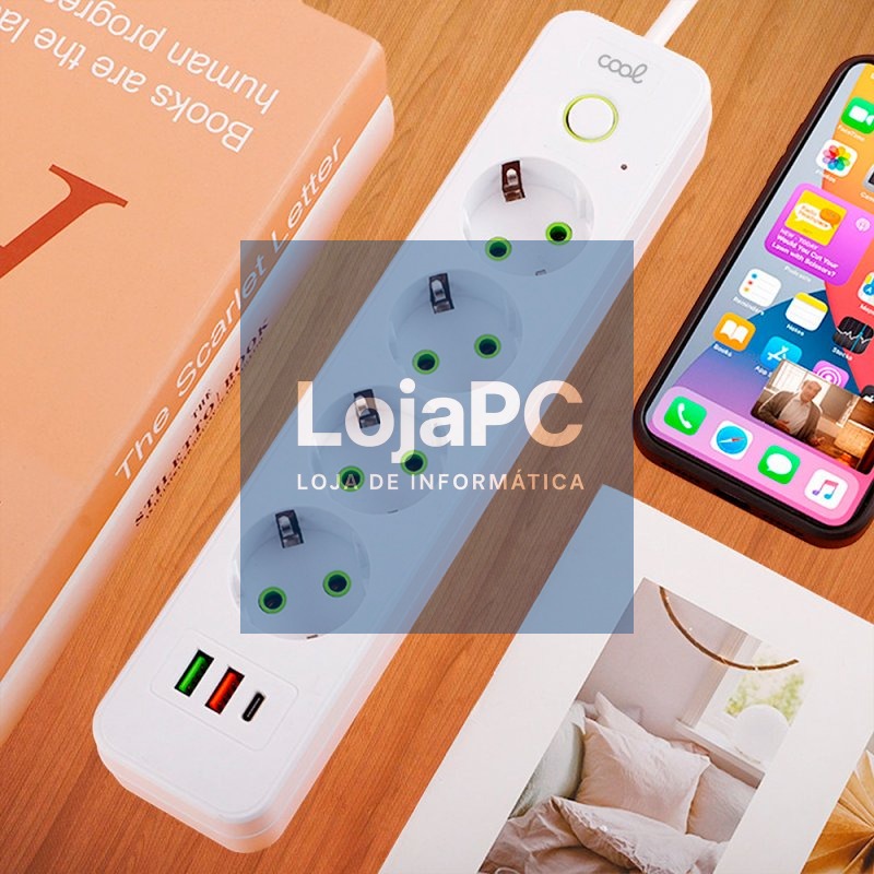 COOL Multi-Port Universal Charger (7-Port Power Strip) White — imagem 4