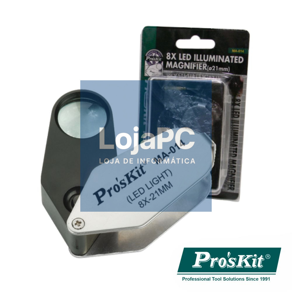 LUPA DE BOLSO 8X C/ LED PROSKIT