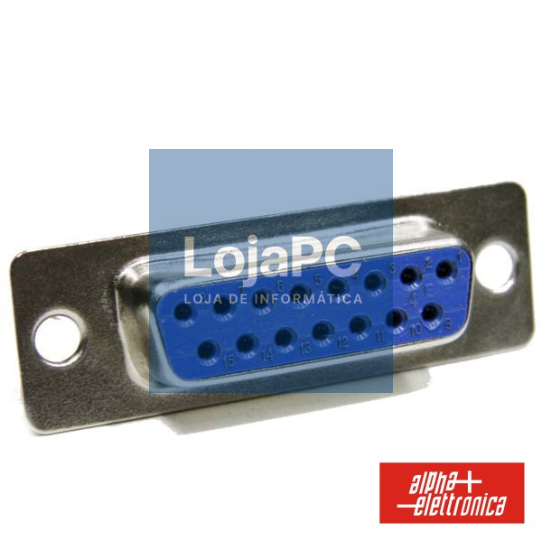FICHA D-SUB 15P FÊMEA P/ SOLDAR