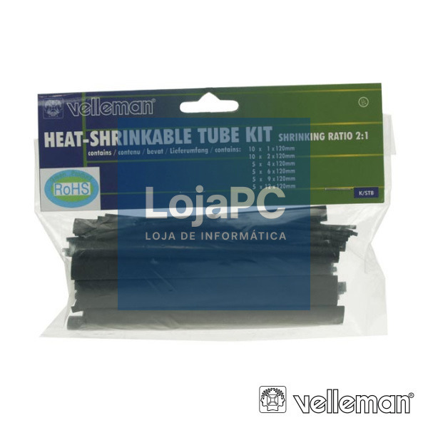 KIT MANGA TERMORETRÁCTIL PRETO 40X VELLEMAN