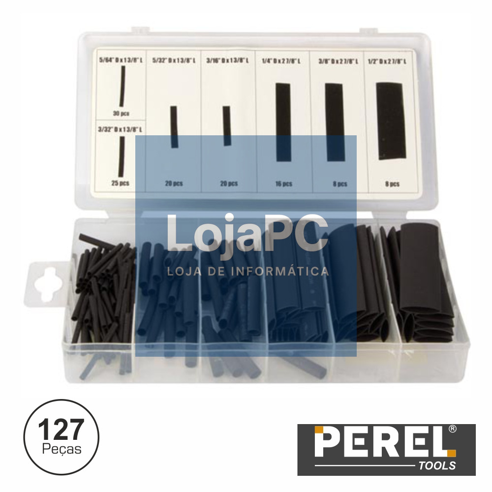 KIT MANGA TERMO RETRÁCTIL PRETO 127X PEREL