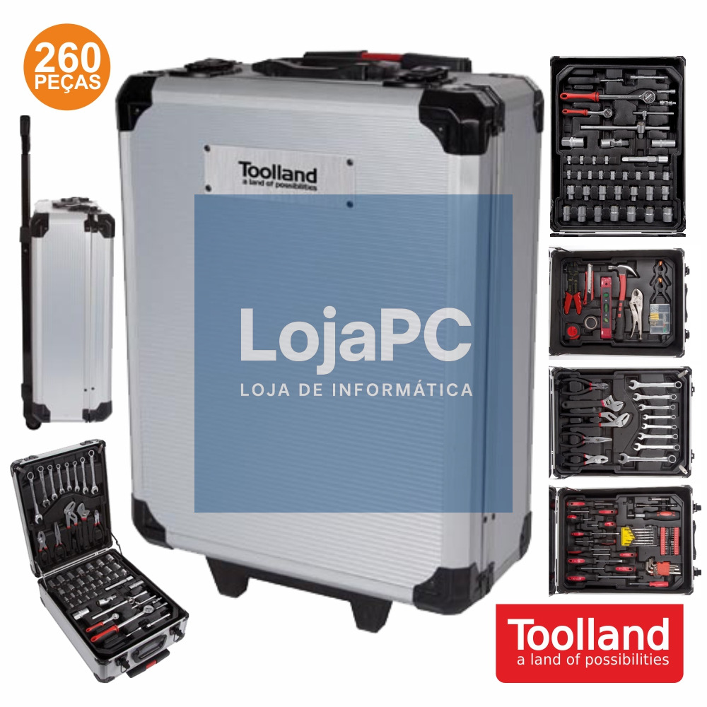 MALA FERRAMENTAS PROFISSIONAL 260 PEÇAS TOOLLAND